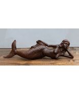 Cast Iron Rustic Nautical Siren Mermaid In Repose On Ocean Bed Sculpture... - $52.94 CAD