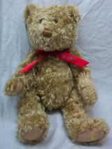 Hallmark Tan Teddy Bear W/ Red &quot;100 Years&quot; Bow 13&quot; Plush Stuffed Animal Toy - £12.79 GBP