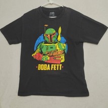Star Wars Men’s T-Shirt Size L Large Boba Fett Black Short Sleeve Casual - $17.87