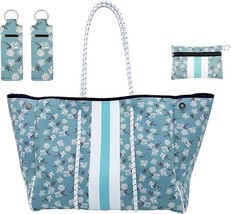 Neoprene Tote Bag, 26L Large Beach Bag with Zipper, Large Beach Bags Wat... - £22.34 GBP