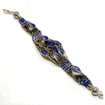 Lapis Lazuli Gemstone Bohemian Nepalese Jewelry Bracelet Tibetan 7-8&quot; SA 2167 - $11.99