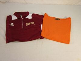 Two Large Shirts Orange Ralph Lauren and Red Denver Adidas Scorch shirt ... - $168.64 MXN