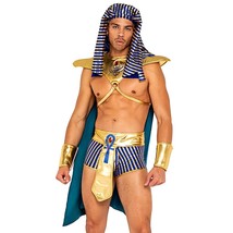Pharaoh Costume Armor Collar Harness Cape Striped Headdress Panel Belt 5138 - $76.49