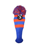 Tour #3 Hybrid Orange Blue Golf Headcover Knit Pom Pom Retro Classic Hea... - €16,71 EUR