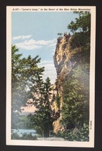 Lovers Leap Heart Blue Ridge Mountains WB Postcard VTG UNP Vintage Linen - £3.95 GBP