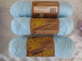 3 - 3 Oz. Caron Dazzleaire 60% Acrylic 40% Nylon #2620 Sky Blue, Lot 510 Yarn - £11.88 GBP