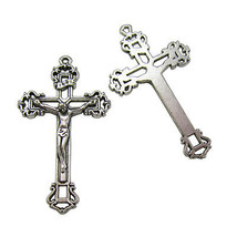 50 sets of 2 Inch Alloy INRI Crucifix Cross and Virgin Mary Rosary Cente... - $40.18