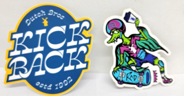 Two Stickers Decals Dutch Bros Coffee Kick Back &amp; Rad Skateboarder - £7.89 GBP