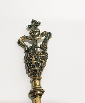 Royal Crown Scepter Staff Gold Tone Brooch Pin 3&quot; King&#39;s Queen&#39;s Vintage Monarch - $37.28