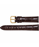 Ladies 12mm Regular Brown Leather Alligator Grain Padded Strap Band - £23.75 GBP