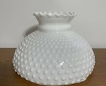 Vintage Milk Glass Hobnail 10” Fitter Base Lamp Shade With Ruffle Top 7”... - $53.89