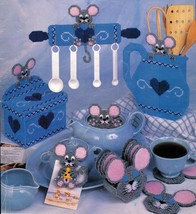 Plastic Canvas Kitchen Mouse Mice Key Utensil Spoon Holder Memo Coaster Pattern - $12.99