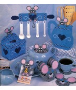 Plastic Canvas Kitchen Mouse Mice Key Utensil Spoon Holder Memo Coaster ... - £10.29 GBP