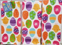 3 SAME PRINTED MICROFIBER KITCHEN TOWELS(15&quot;x25&quot;)COLORFUL EASTER EGGS &amp;C... - $14.84