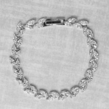 2 Carats Diamond Marquise Tennis Bracelet 14K White Gold Finish - £84.44 GBP