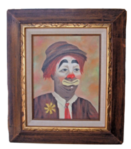 Vtg Painting Emmett Kelly Circus Clown Signed Framed Unknown Artist-Barbara - £55.33 GBP