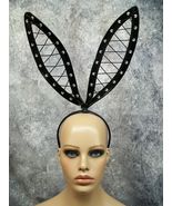 Sexy Black Wet Look Bunny Lace up Bunny Ears Rabbit Dominatrix Fantasy P... - $341.38 MXN