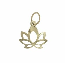 10mm 14K Yellow Gold Lotus Leaf Flower Charm pandent - £31.64 GBP