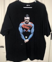 DC Comics  Superman Graphitti T Shirt Mens 2XL Black Alex Ross Hanes Vtg Rare - £58.06 GBP