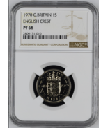 1970 UK United Kingdom 1 Shilling 1S English Crest NGC Proof PF 68 Coin - £116.37 GBP