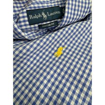 Polo Ralph Lauren Men Shirt Seersucker Blue Plaid Button Up Short Sleeve XL - £23.20 GBP