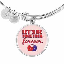 Express Your Love Gifts Let&#39;s Be Together Forever Circle Pendant Bangle Stainles - £24.48 GBP