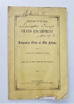 1867 Antique Minutes Grand Encampment Linden Camp Odd Fellows Pennsylvania - £53.67 GBP