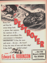 Vintage 1943 Destroyer Starring Edward G. Robinson Columbia Film Advertisement - £5.18 GBP