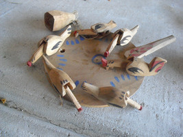Vintage Soviet Union Made Wood Chickens Pecking Paddle Childrens Toy LOOK - £22.94 GBP