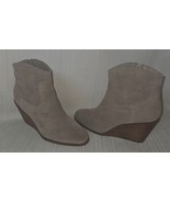 Lucky Brand Wadier Suede Wedge Zip up Ankle Wedge Boots Size US 10 - $19.79