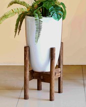 Adjustable Wood Plant Stand, Acacia Rustic Pot Holder, Pot &amp; Plant NOT I... - $744.61 MXN