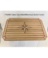 Rectangular Teak Table Top with Star Inlay–Square Corners for Marine,Boa... - $718.04 CAD