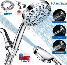 Shower Head High Pressure 10 Settings Spray Handheld Shower Heads With H... - £31.07 GBP