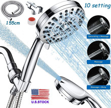 Shower Head High Pressure 10 Settings Spray Handheld Shower Heads With H... - £30.45 GBP