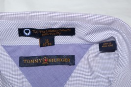 Vtg Tommy Hilfiger Button Shirt TLC 100&#39;s Two Ply Blue White Check Mens ... - $264.99 MXN