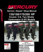 Mercury Outboard Repair Service &amp; Shop Manual (135-150-175-200HP V-6, Two Stroke - £7.86 GBP