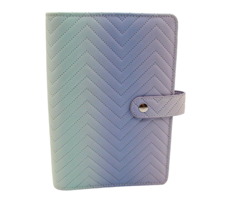 Pastel Ombre Planner Organizer Ring Binder Snap Close Quilted Blue Purpl... - $26.96