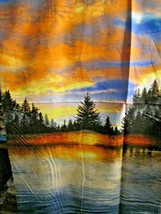 Fabric panel NEW Timeless Treasures &quot;Sunset Lake&quot; Lake Water Trees Sunset $11.95 - £9.55 GBP