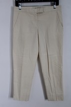 Theory 4 Beige Cotton Stretch Cropped Low Rise Pants - £18.96 GBP