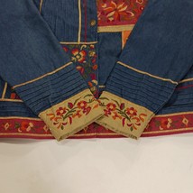 Coldwater Creek RN#98516 Women's Blue Floral Applique Embroidered Jacket Size XL image 13