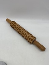 Ciroa Embossed Rolling Pin Christmas Tree Cookies Wood 17&quot; - £18.48 GBP