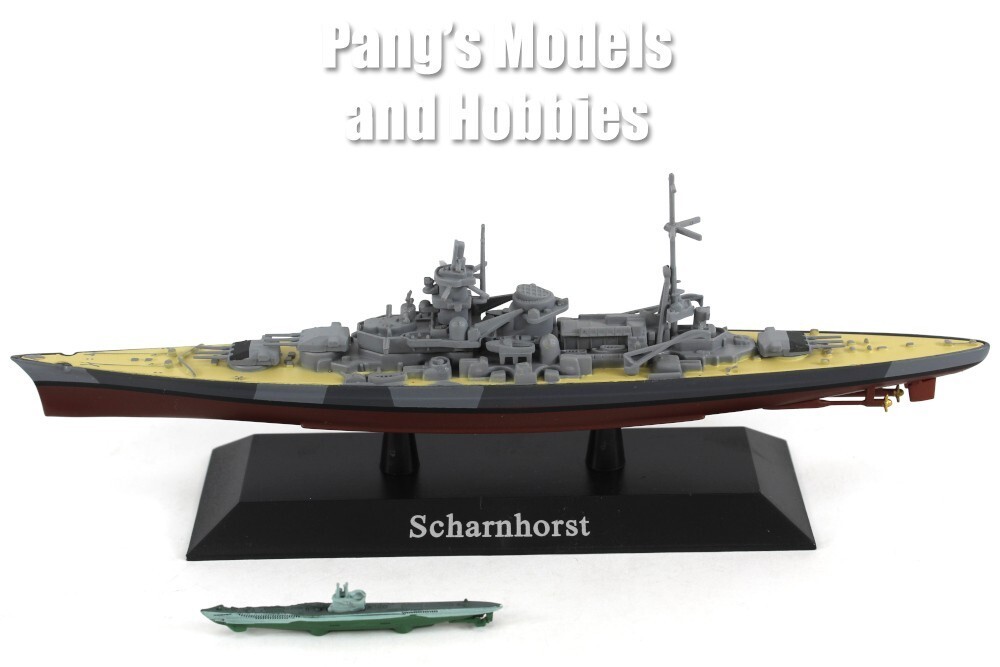 German Battleship Scharnhorst and Submarine 1/1250 Scale Diecast Model Ship - $34.64
