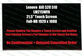 Lenovo 21.5&quot; 520-22ikl LM215WFA-SSA3 LCD Touch Screen Display Panel 30 Pin - £175.57 GBP