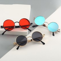 Vintage Round Steampunk Sunglasses Men Women Retro Metal Hippie Glasses Eyewear - £18.15 GBP