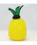 Yellow Pineapple Hand Blown Glass Art Paperweight 6&quot; T x 3.5&quot; Dia TiKi D... - $14.69