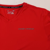 Under Armour Men’s Red T-Shirt Size Large Heat Gear Loose Fit Short Sleeve image 4