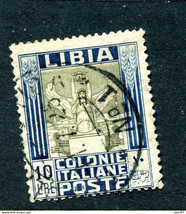 Libya 1921 key stamp 10 l Wmk Perf 14x13.25 Used Sc 31d 14989 - $148.50