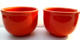 Homer Laughlin Fiesta Orange Chili Bowls X2. Made In USA. (Approx. 4 5/8”) - £26.42 GBP