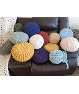 Chunky Knit Handmade Decorative Pillow | Super Soft Throw Pillow | Round Pillow - $24.74 - $30.68