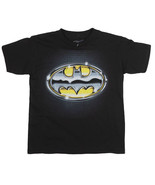 DC Comics Boys Metallic Batman Logo Youth Cotton T-Shirt by Bioworld - £11.21 GBP